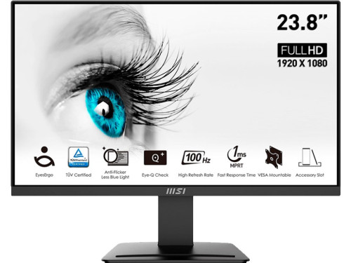 23.8” MSI VA LED PRO MP2412 Black (1ms, 4000 1, 300cd, 1920x1080, 178°…