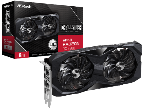 ASRock Challenger Radeon RX 7600 8GB OC GDDR6 192Bit 2695/18000 MHz, 1…