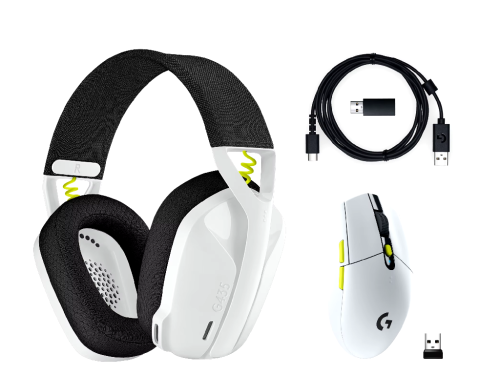 Bundle Wireless Logitech G435 Ultra-light Bluetooth Gaming Headset Whi…