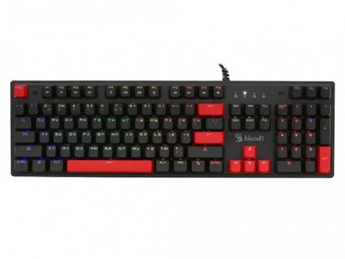 Gaming Keyboard Bloody S510R, Mechanical, BLMS Switch Red, Double-Shot Keycaps, Fire Black, USB. Bloody BLMS Customize Mechanical Switch N-Key Rollover 4 MB Expanded Memory 1 MS Key Response 1000Hz Report Rate Double-Shot Injection Keycaps Elite Bloody Keydominator Software