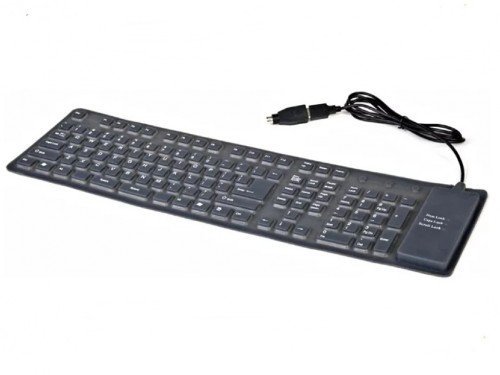 Gembird KB-109F-B, Flexible keyboard, USB, OTG adapter, black color, U…