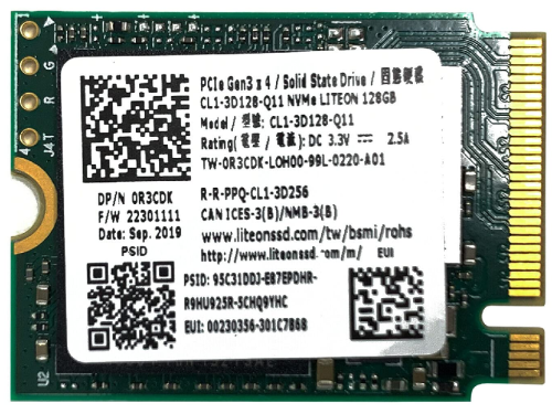 M.2 NVMe SSD 128GB SSSTC (Lite-on) 128GB M.2 2230 PCIe NVMe CL1-3D128-…