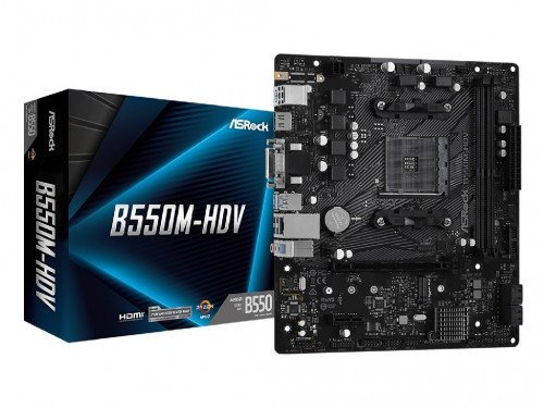 ASRock B550M-HDV, Socket AM4, 6 Phases, AMD B550 (2/3/4G/5/5G Gen CPU)…