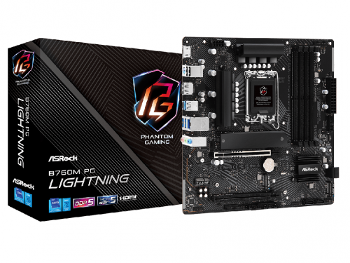 ASRock B760M PG LIGHTNING, Socket 1700, 7 Phases, Intel® B760 (12/13/1…