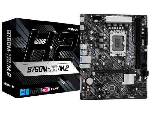 ASRock B760M-H2/M.2, Socket 1700, 5 Phases, Intel® B760 (12/13/14th Ge…