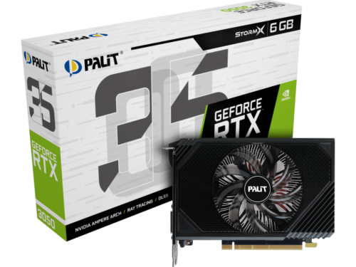 Palit PCI-Ex GeForce RTX 3050 StormX 6GB GDDR6 (96bit) (1470/14000) (D…