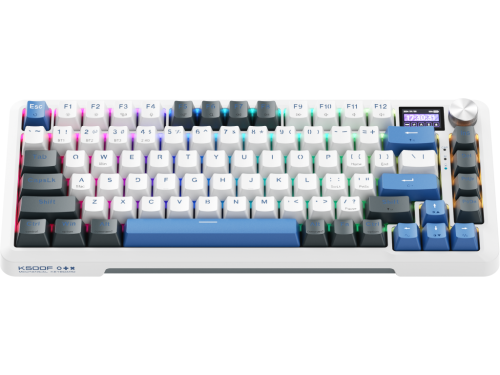 Tri-Mode Machenike K500F-B81 GR Silver 81-Key Mechanical RGB Keyboard …