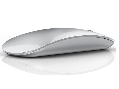 Uiosmuph Mouse Wireless Slim Rechargeable Silent Silver