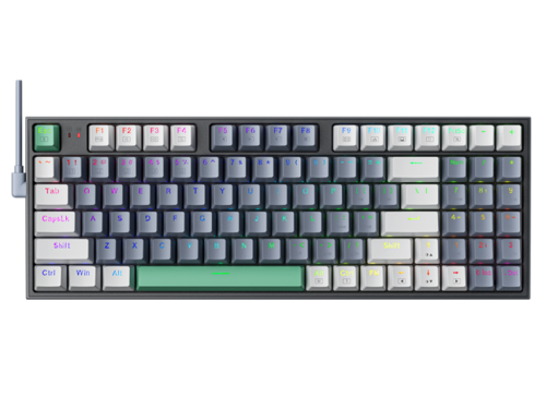 Wired Machenike K500-B94 Grey 94 Key Mechanical Brown Switch RGB Keybo…