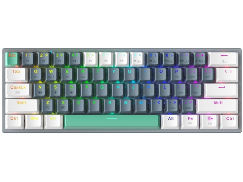 Wireless Machenike K500-B61W Tri-mode Grey 61 Key Mechanical Brown Swi…