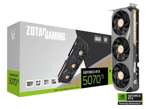 ZOTAC GAMING GeForce RTX 5070 Ti SOLID SFF 16GB GDDR7, 256bit, 2452/28…