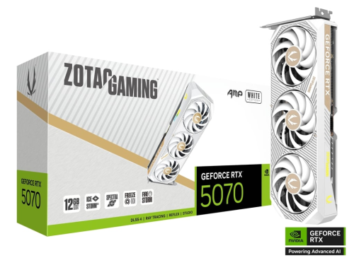 ZOTAC GeForce RTX  5070 AMP White Edition 12GB GDDR7, 192bit, 2587/280…